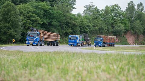 Leunessen Holz  LKW, Holztransport